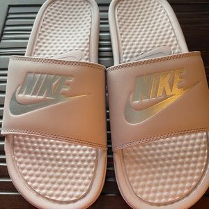 Rose Nike Slides